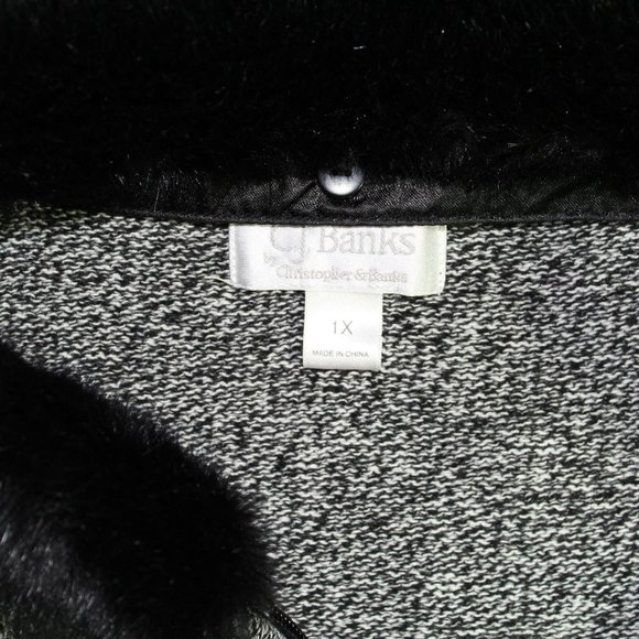 C.J. Banks Size 14W Sweater Vest with removable faux fur collar - Picture 3 of 5